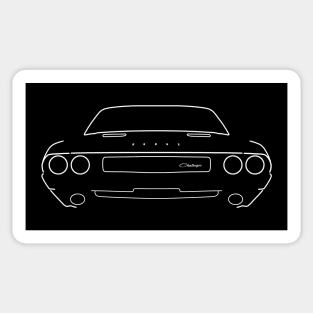 1970 Dodge Challenger classic car white outline graphic Sticker